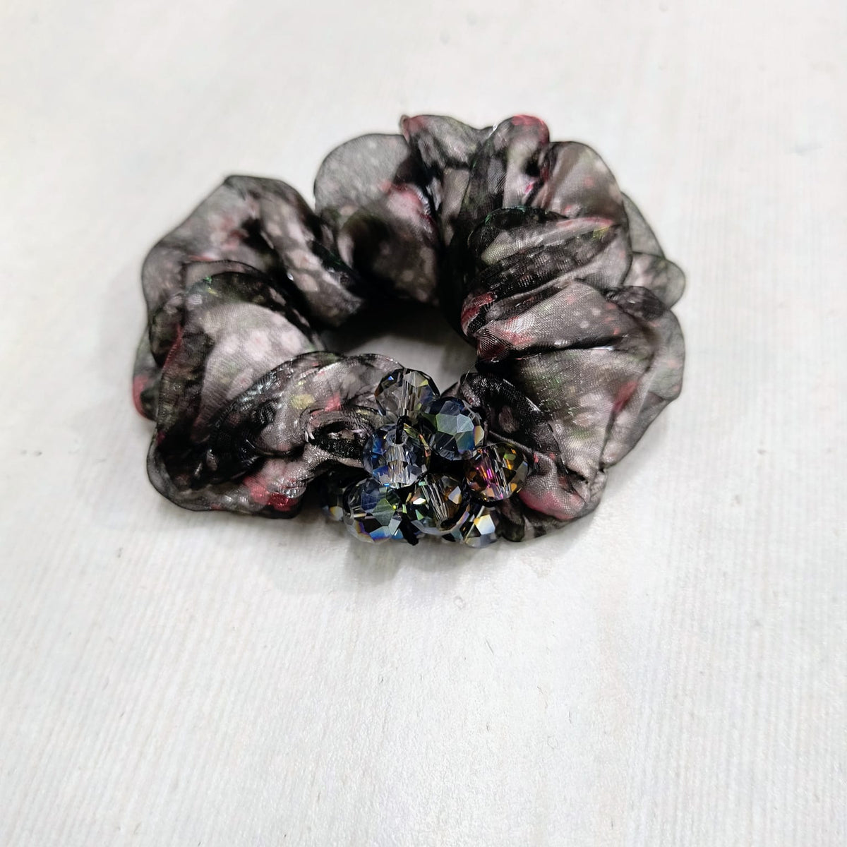 AM1297 Printed Crystal Hair band Elastic Rubber With Multicolor Color Hair Rope For Women and Girls 1pc