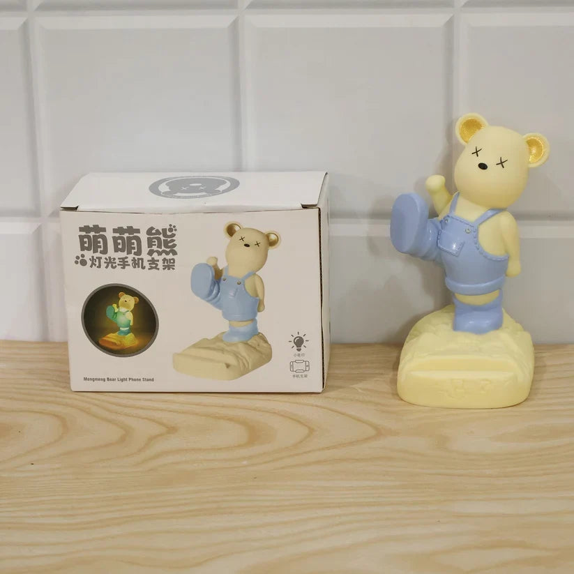 A06901 Magnetic Bear LED Light Phone Stand Night Lamp for Desk and Kids Room (1 Pc)