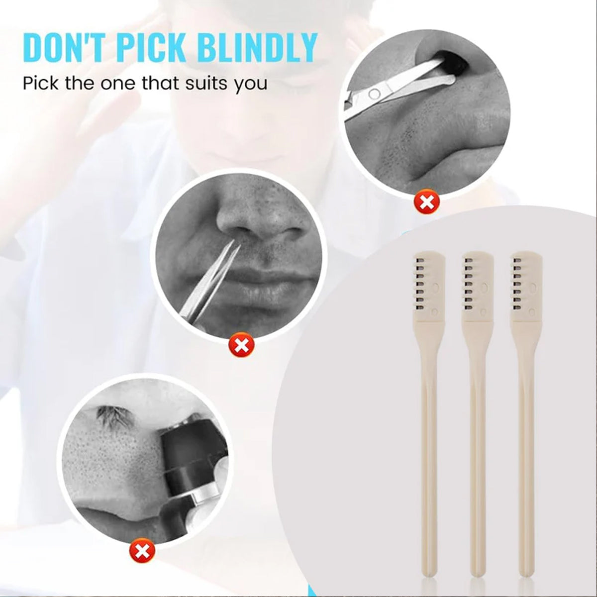 13752 Nose Hair Removal Trimmer Nose Hair Remover Razor Kit Blade (3 Pcs Set)