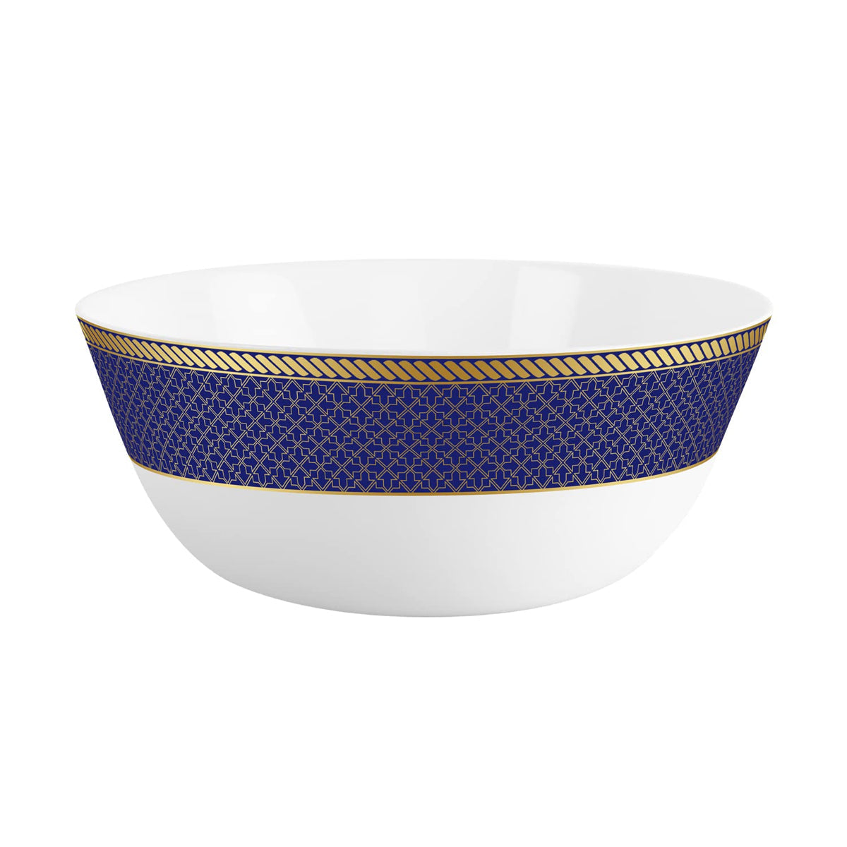 AM5752 Cello Opalware Solitaire Series Sapphire Dinner Set, 27 Units - Opal Glass Dinner Set for 1 | Crockery Set for Festive Ocassions, Parties | White Plate and Bowl Set