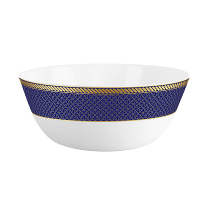 AM5752 Cello Opalware Solitaire Series Sapphire Dinner Set, 27 Units - Opal Glass Dinner Set for 1 | Crockery Set for Festive Ocassions, Parties | White Plate and Bowl Set