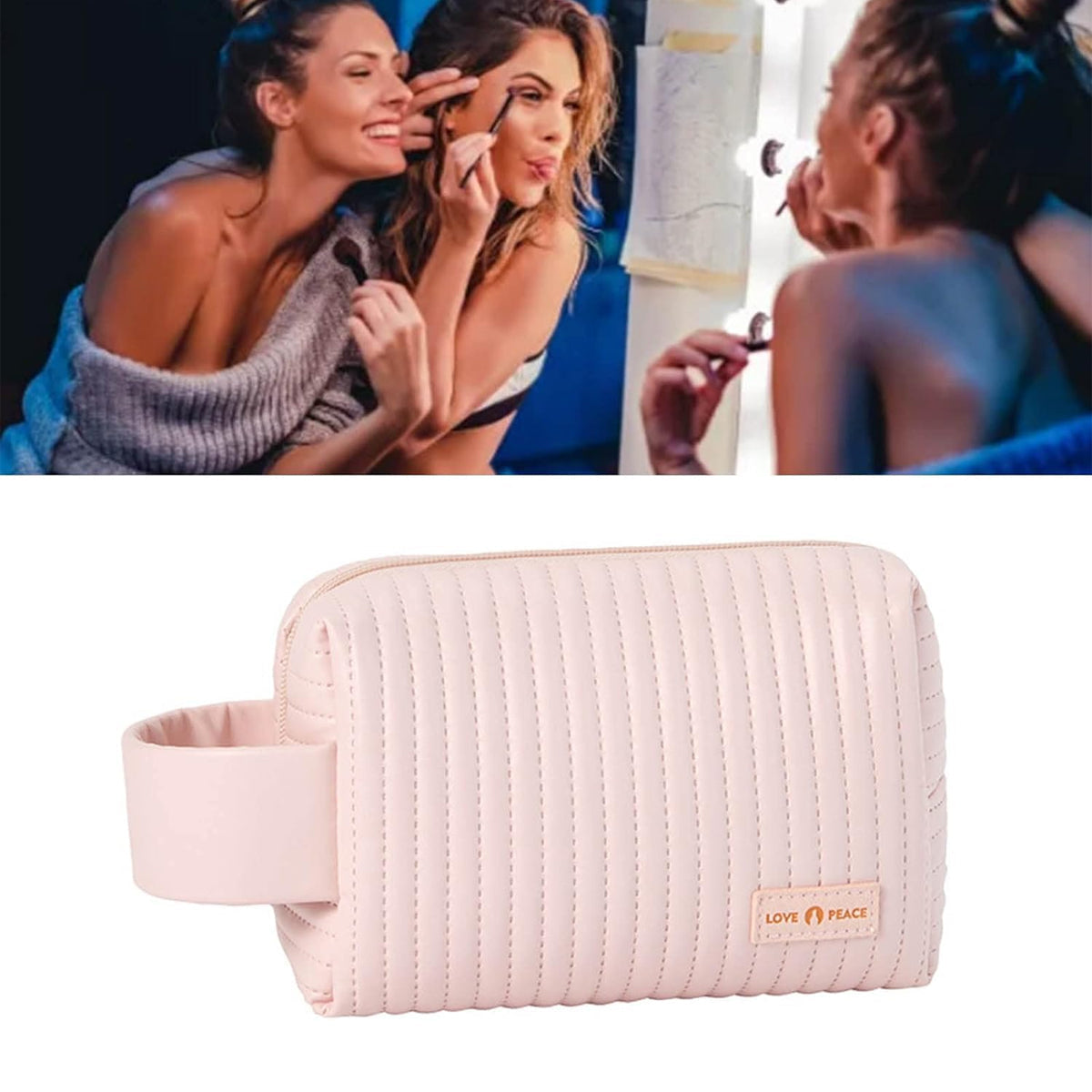 AM5439 Cosmetic Makeup Bag Portable Travel Toiletry Storage Pouch For Women Fashion Zipper Makeup Brush Bag