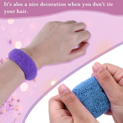 AM1022 Rubber Band Multicolored Cotton Scrunchy Hair Band Ties 1 PCs