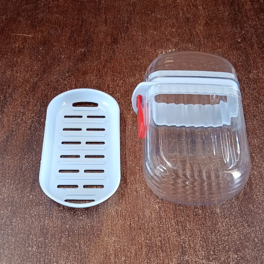 19273 Multifunctional Soap Box with Drain Tray and Lock Clip, Sabudani (1 Pc)