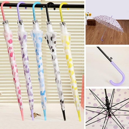 AM5494 Transparent Clear Polka-Dot Lightweight, Porable & Anti-UV Umbrella Multicolour 1 pc