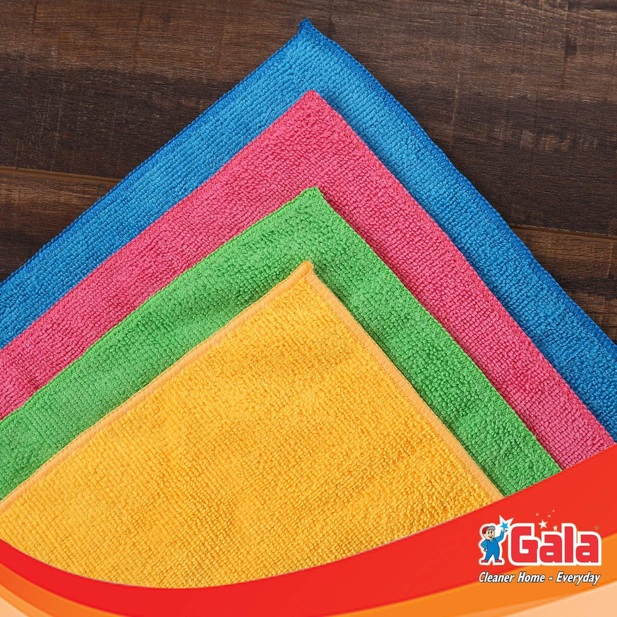 AM5030 Gala Microfiber Cleaning Cloth/ Towels Set of 4 Kitchen Wipes, Microfiber Cloth for car, bike cleaning and home cleaning, Glass cleaning cloth, (Multicolor)