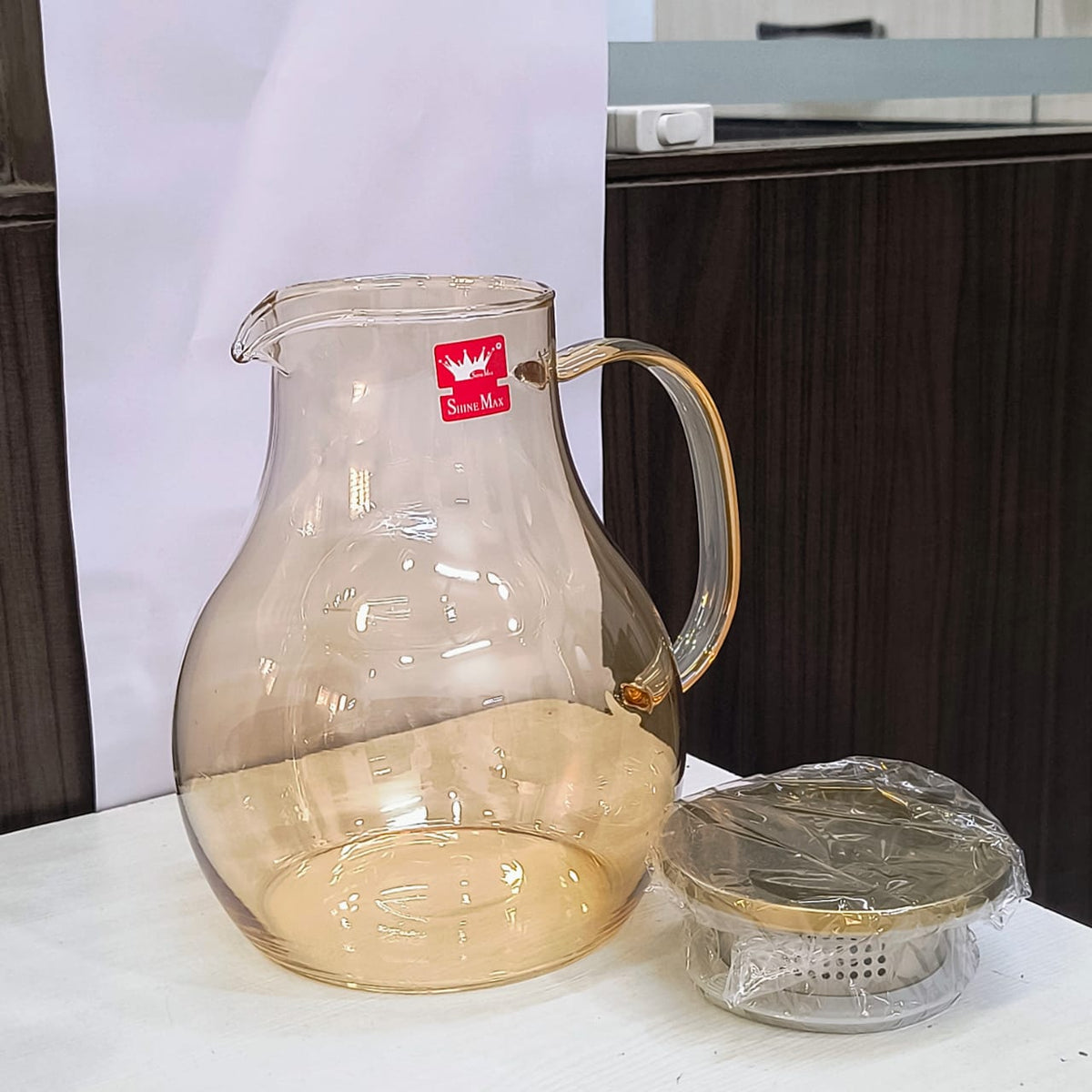 AM5394 Shine Max Steel Lid Water Jug With Glass 6pc Jug 1800ml , Glass 350ml