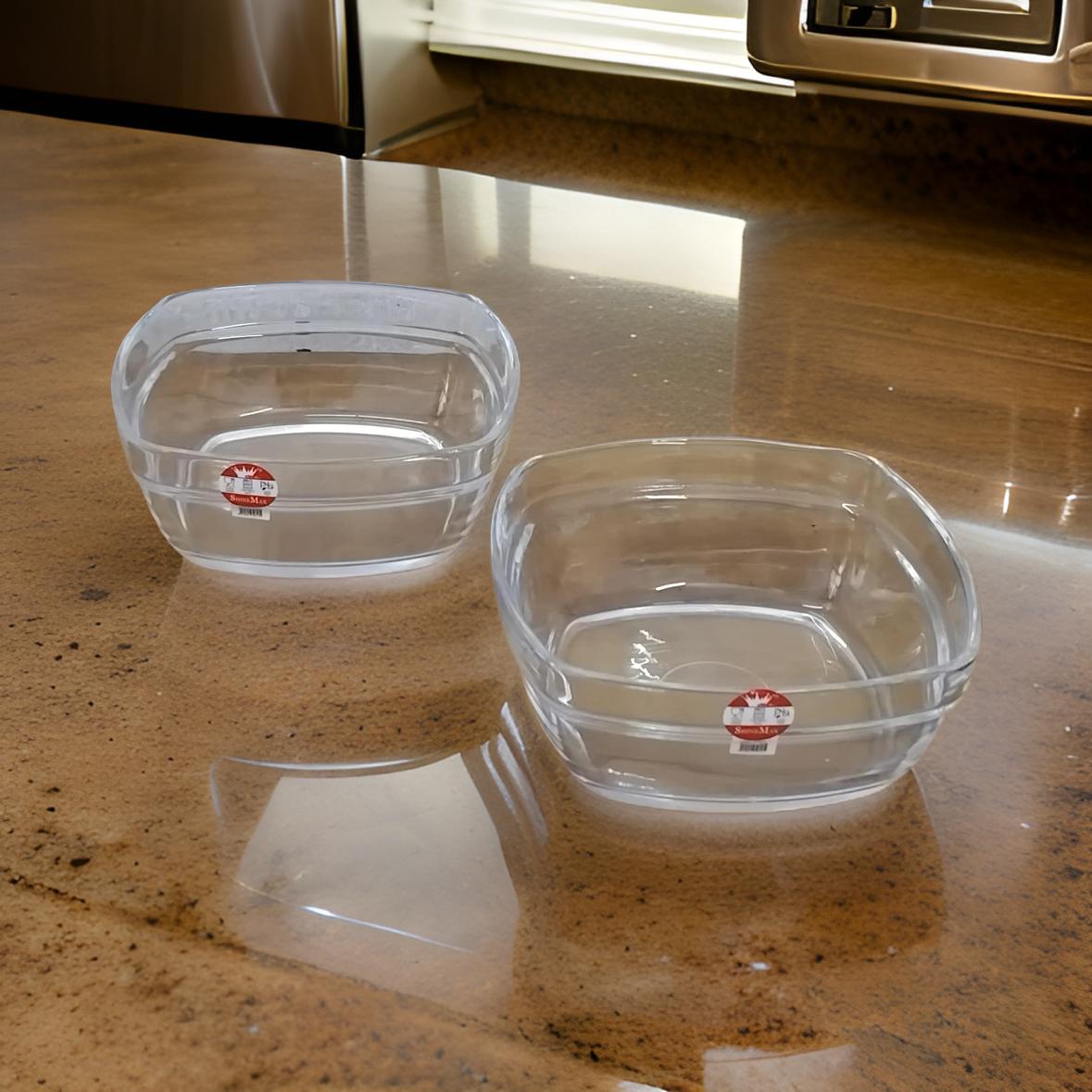 AM3737 Shine Max The Precious Series Square 1150ml Glass Bowl Set of 2 (SMB2015)-LXW132-4