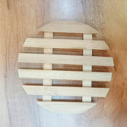 AM5727 Multi-Design Wooden Heat Insulation Place Mat Non-Slip Anti-Scalding Table Pad - (Pack of 1pc)
