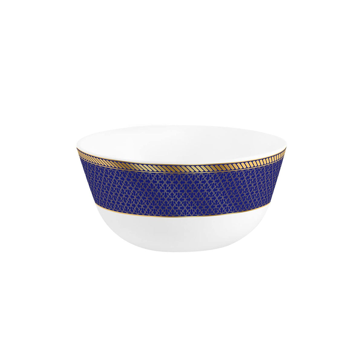AM5752 Cello Opalware Solitaire Series Sapphire Dinner Set, 27 Units - Opal Glass Dinner Set for 1 | Crockery Set for Festive Ocassions, Parties | White Plate and Bowl Set