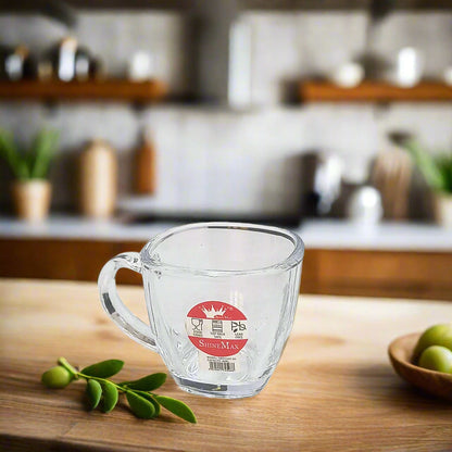 AM5398 Shine Max 6pc 80ml Coffee or Tea Cup Set Made of Glass