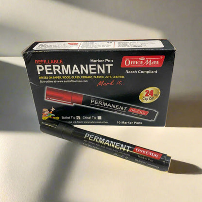 AM5157 Soni Officemate Permanent Marker For Office,Collage (Black)