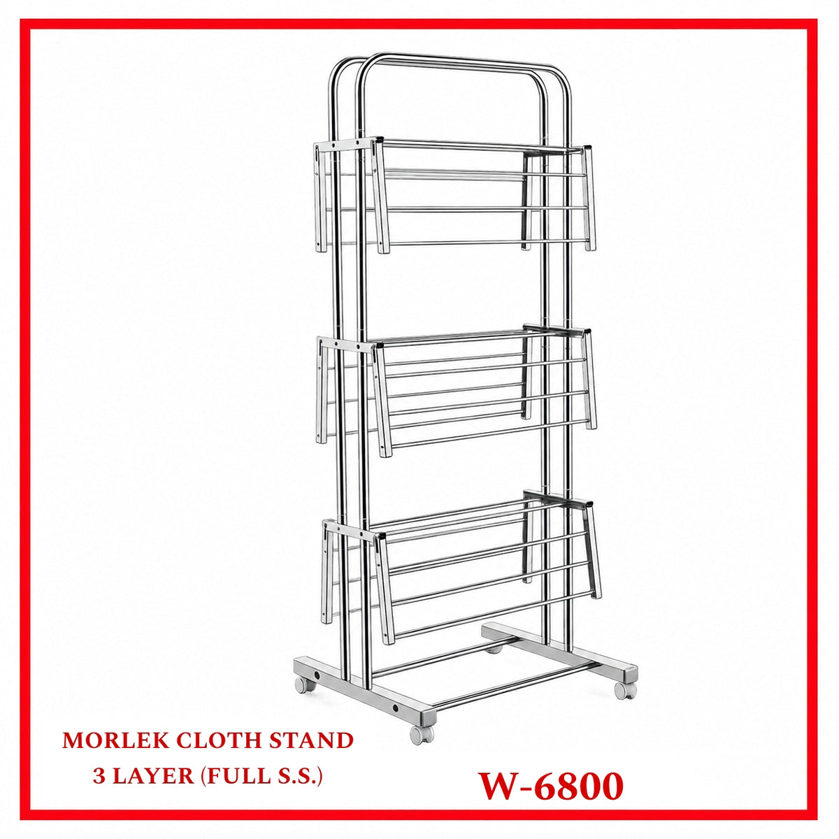 A06530 MORLEK 3-Layer Stainless Steel Cloth Drying Stand (Model: W-6800)