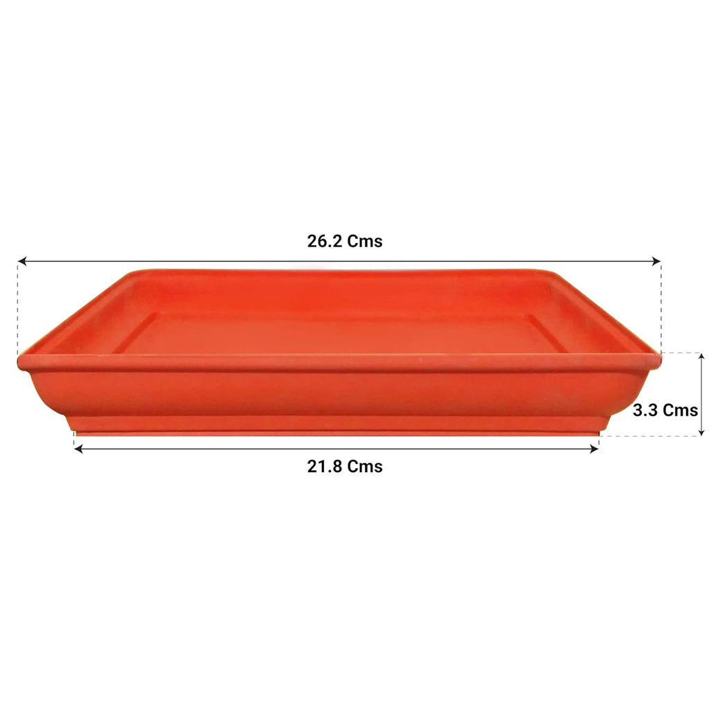 AM0935 Flower Pot Square Plastic Plant 12 Inch Saucer Tray Plant Pot