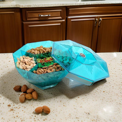 AM2268 Plastic Walnut Dryfruit Loose 111 NO. Octagon-Shaped Plastic with 5 Compartments Multi Purpose In Kitchen