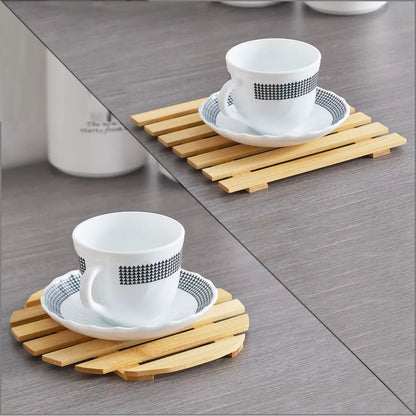 AM5727 Multi-Design Wooden Heat Insulation Place Mat Non-Slip Anti-Scalding Table Pad - (Pack of 1pc)