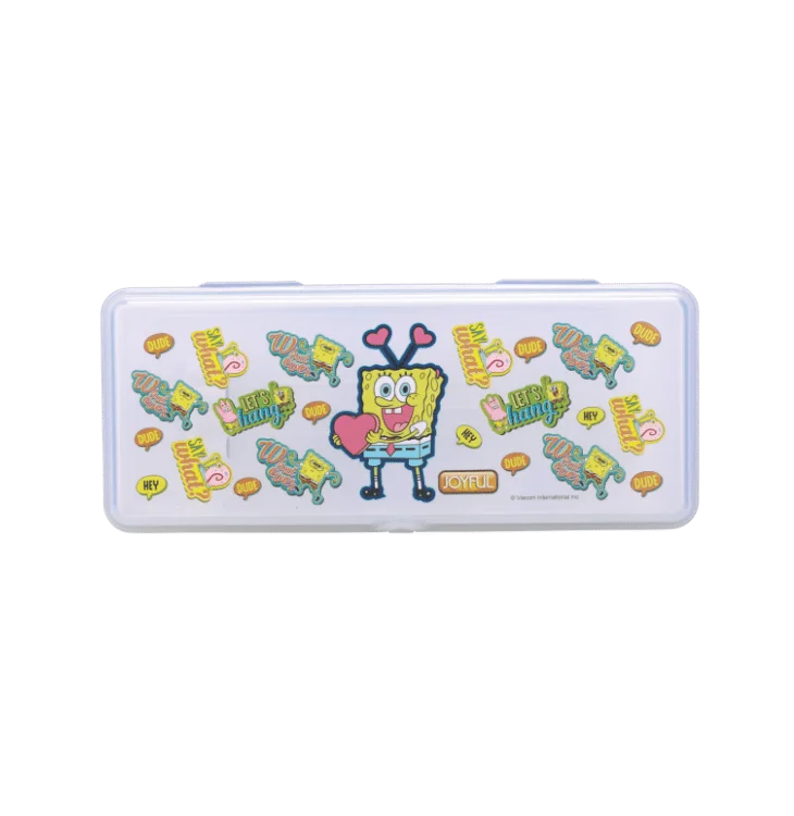 AM3272 Joyful Artist Small Zipper Campass Box Color Availablity As Per Stock Transparent Printed Plastic Campass Box 1 Piece