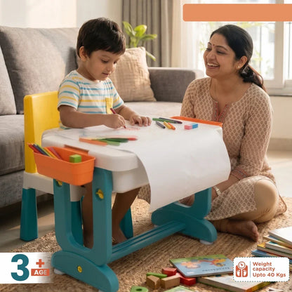 A06747 Multifunctional Kids Building Block Table & Chair Set with Storage Bins