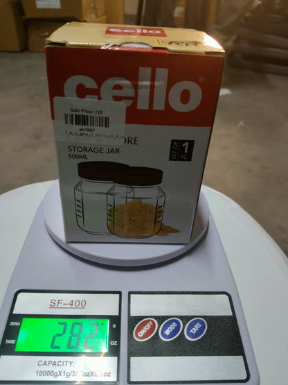AM7007 Cello Cacia Borosilicate Storage Jar, 500ml