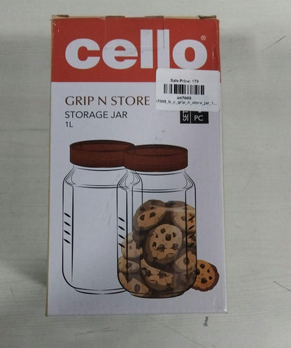 AM7008 Cello Glassware Cacia Borosilicate Storage Jar, 1 L