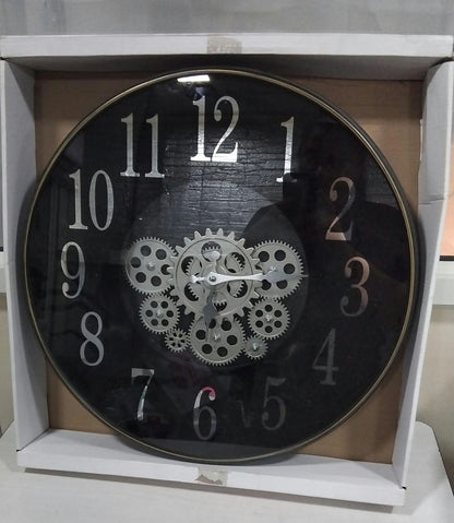 AM7040 Gear Wall Clock Black