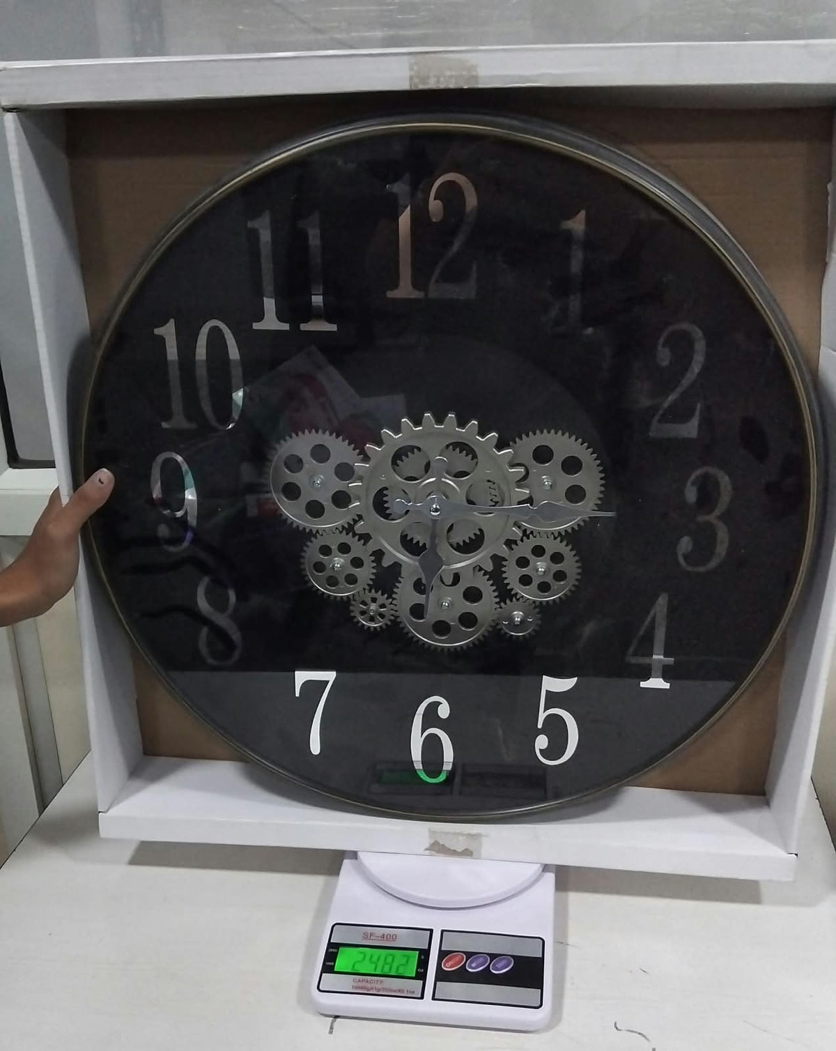 AM7040 Gear Wall Clock Black