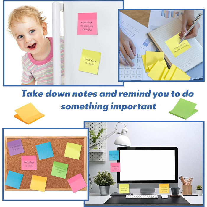 AM2173 Mix Prompt Sticky Note Pad 100 Sheets (3x3) Multicolour