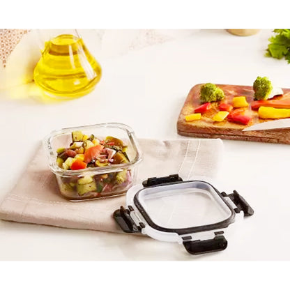 AM2028 Cello Steel-O Fresh Borosilicate Square Container 800ml