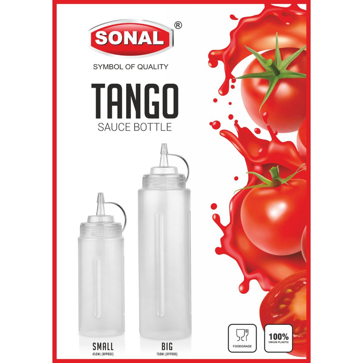 AM5726 Sonal Sauce Tango Squeeze Bottle (Big) 750Ml - For Chatni, Vinegar, Oil, Dispenser Bottles