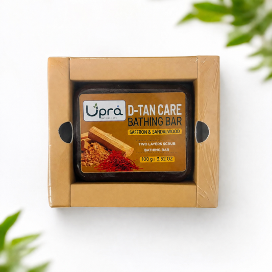 A06648 Upra Handmade D-Tan Care Bathing Soap – Saffron & Sandalwood (100g)