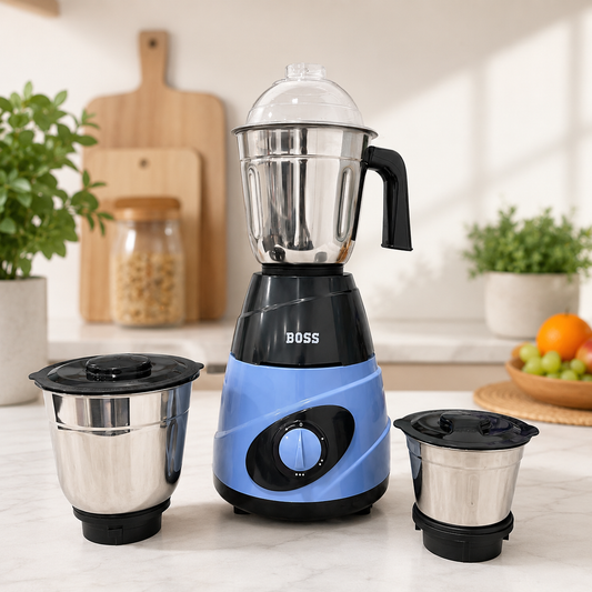 AM7507 BOSS Thunder B-272 550W Mixer Grinder with 3 Stainless Steel Jars