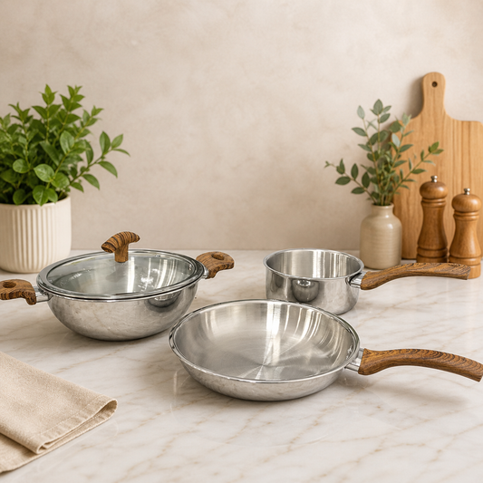 AM7444 Delizio Hulk Plus Triply Stainless Steel Cookware - NRI Edition (4-Piece Set)