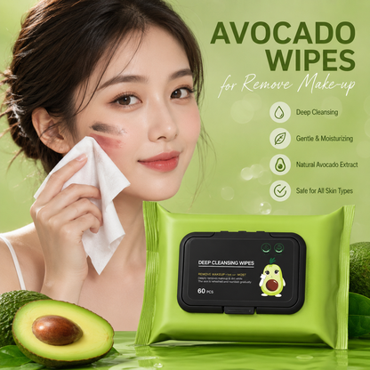 AM7434 Avocado Plant Extract Makeup Remover Wipes (60 series)