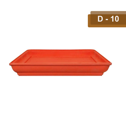 AM0934 Flower Pot Square Plastic Plant 10 Inch Saucer Tray Plant Pot