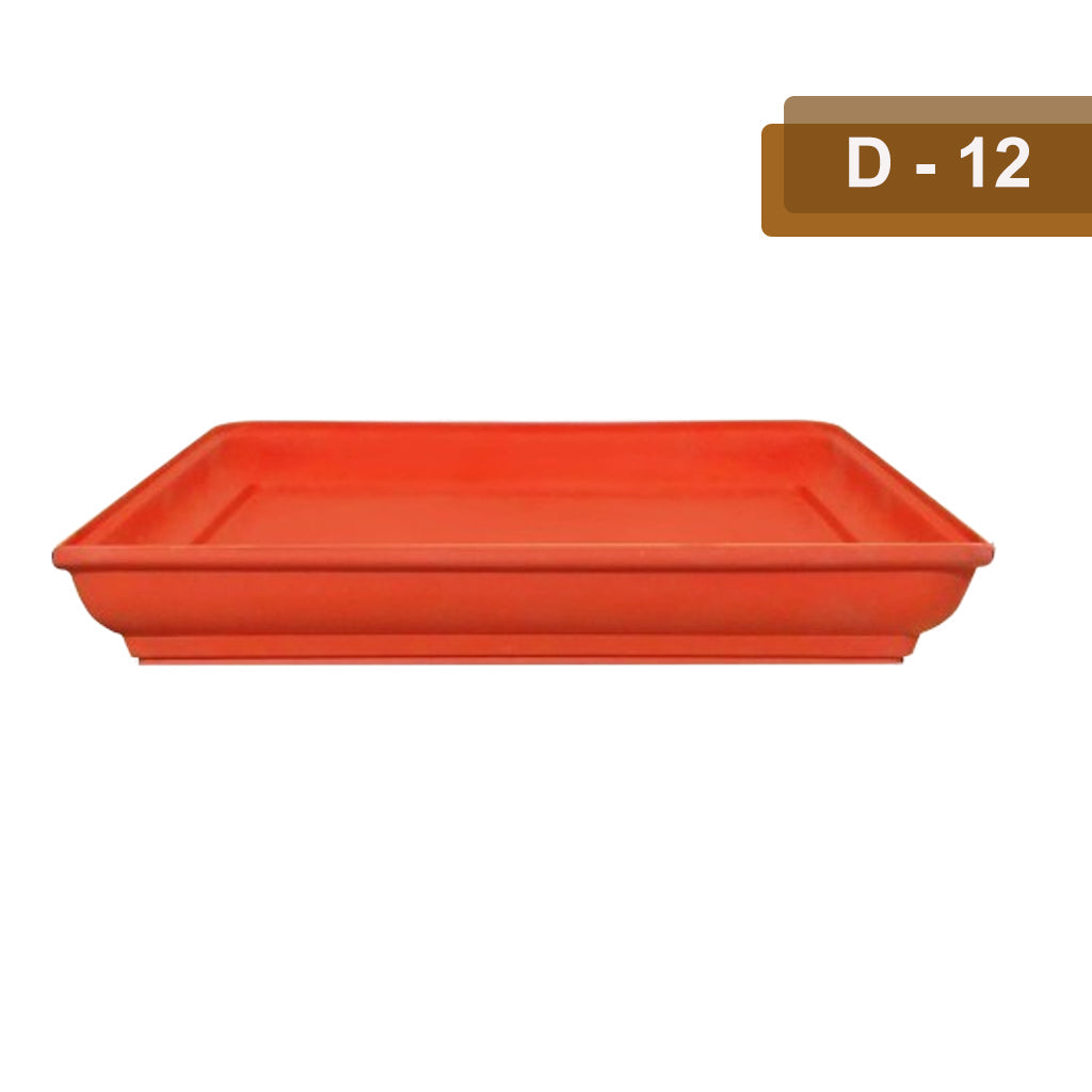 AM0935 Flower Pot Square Plastic Plant 12 Inch Saucer Tray Plant Pot