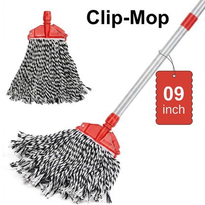 AM7813 MG Heavy Duty 9-Inch Clip & Fit Cotton Mop Refill - Black