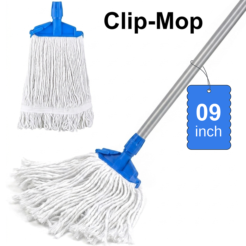 AM7814 MG Heavy Duty 9-Inch Clip & Fit Cotton Mop Refill - White