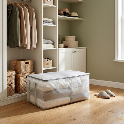 AM7720 LARGE CAPACITY FOLDABLE STORAGE BAG FOR ORGANIZED CLOTHING STORAGE AND EFFICIENT HOME MANAGEMENT