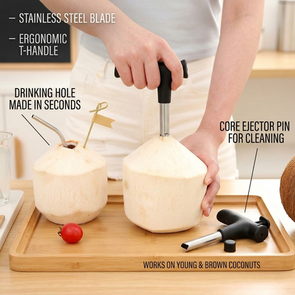 AM7777 Premium Coconut Opener Tool/Driller with Comfortable Grip