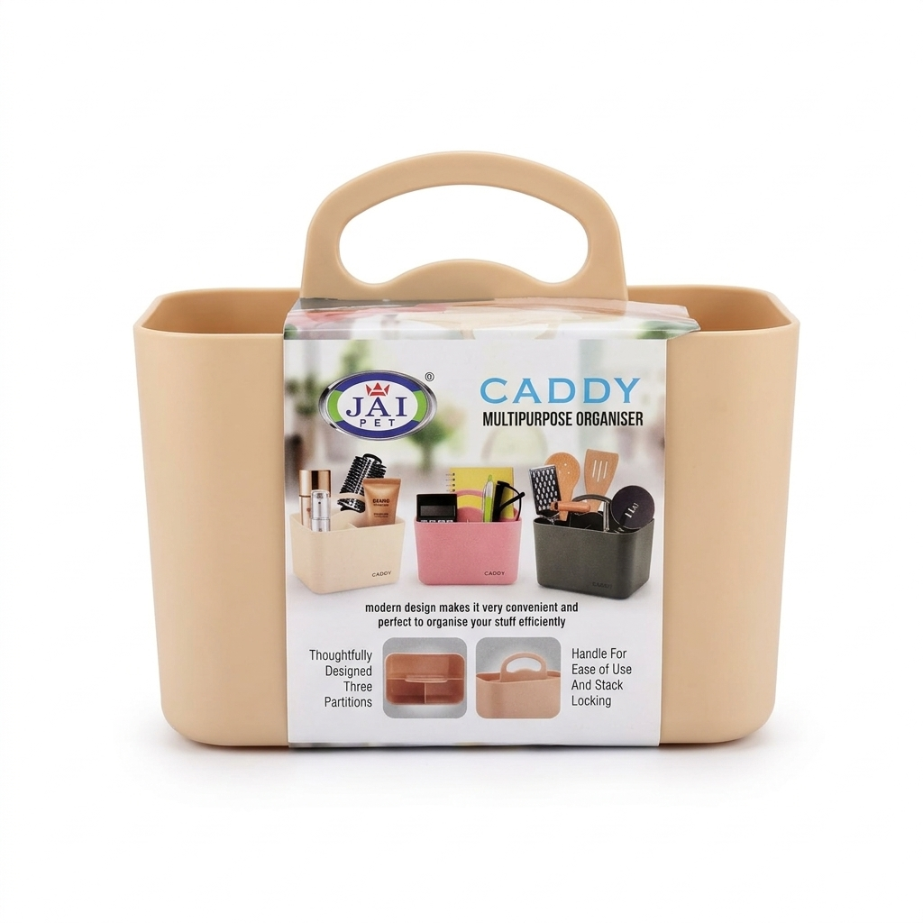 AM7158 Jai Pet Caddy Multipurpose Plastic Organizer with 3 Partitions and Handle