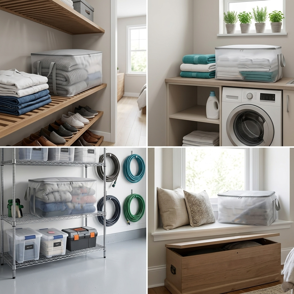 AM7720 LARGE CAPACITY FOLDABLE STORAGE BAG FOR ORGANIZED CLOTHING STORAGE AND EFFICIENT HOME MANAGEMENT