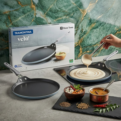 AM7394 Tramontina Velo 28 cm Cold-Forged Induction Dosa Tawa (Sea)