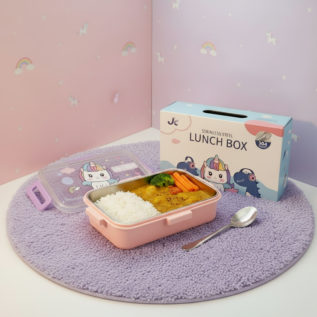 AM7370 Unicorn Theme 304 Stainless Steel Insulated Lunch Box for Kids (530ml)