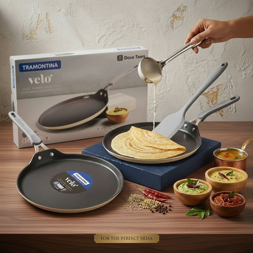 AM7393 Tramontina Velo 28 cm Cold-Forged Ceramic Dosa Tawa (Sand)