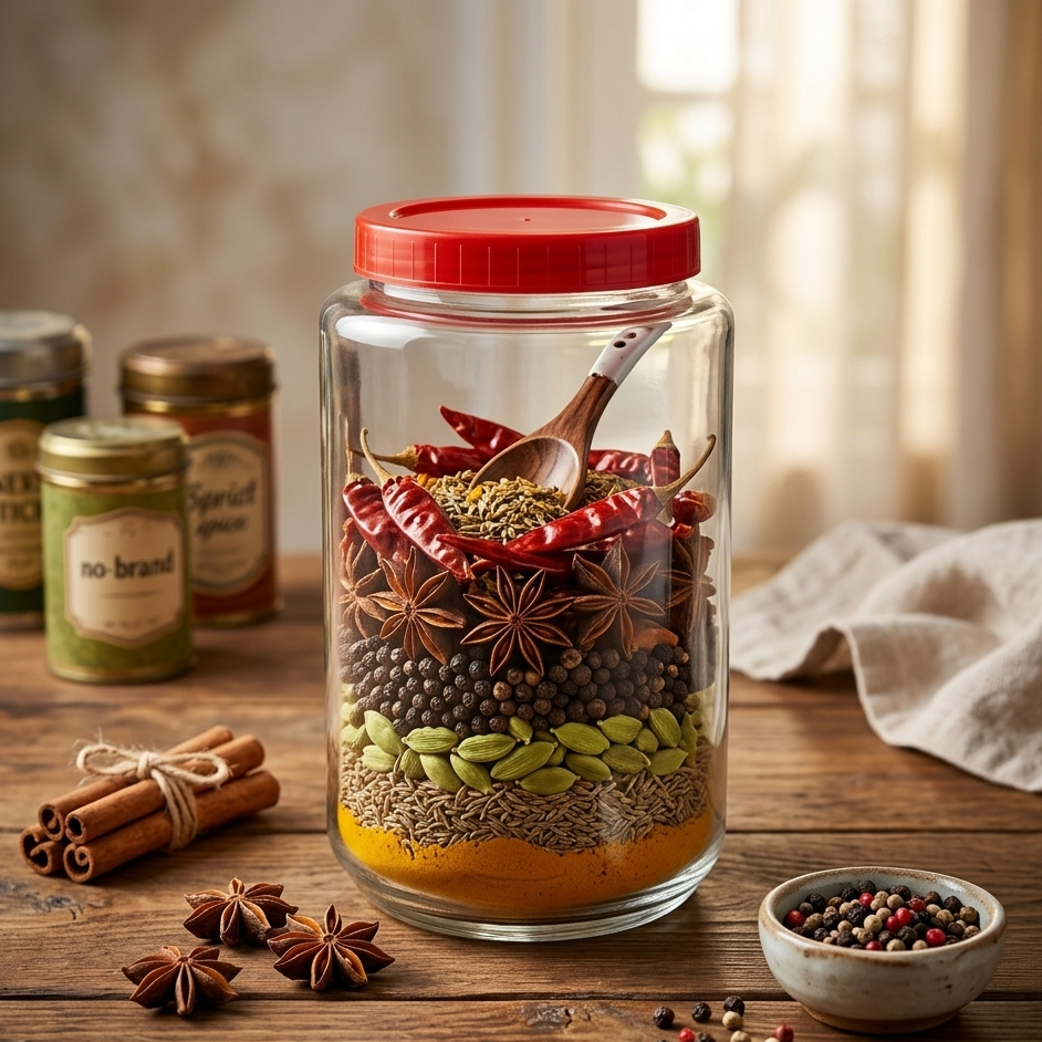 AM7069 Clear Glass Storage Jar with Airtight Red Ribbed Lid - 4000ml