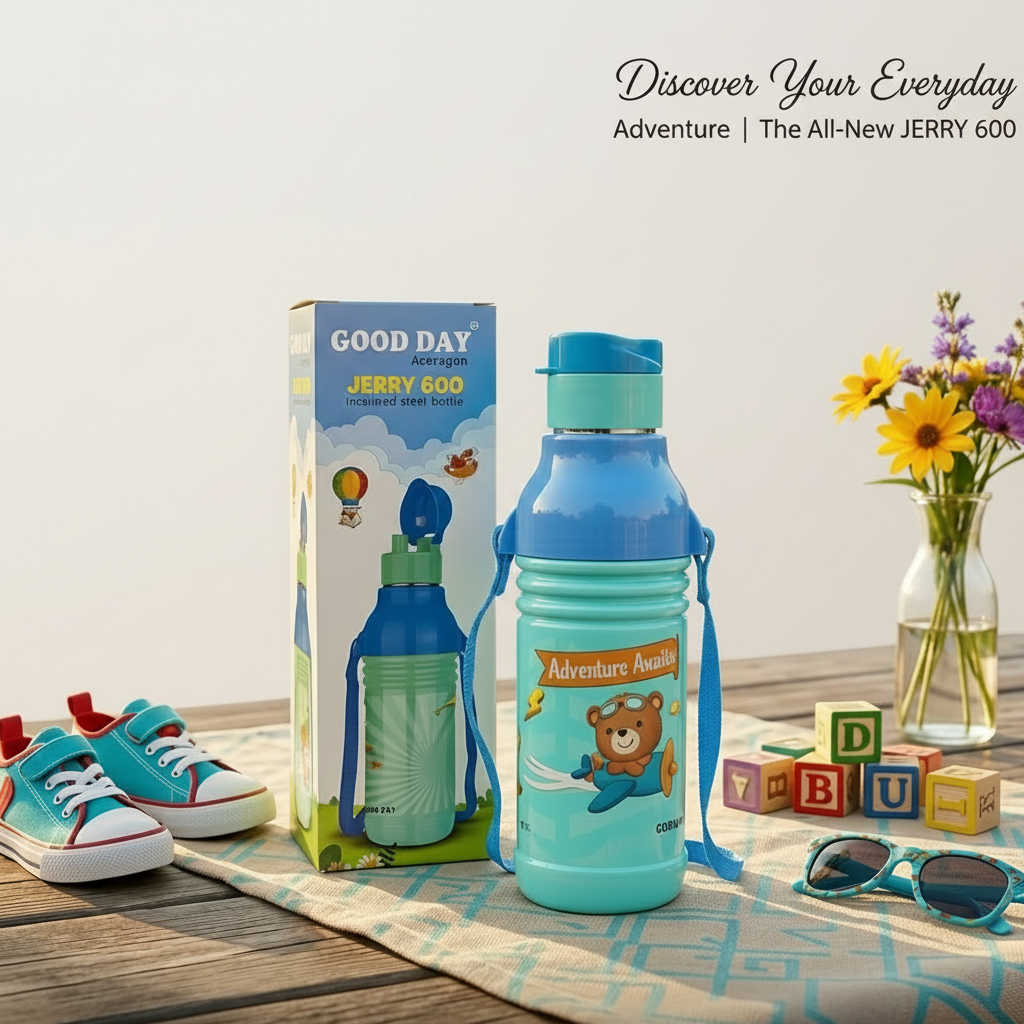 AM7362 Good Day Acerogen Jerry 600 Insulated Steel Water Bottle for Kids (600ml)
