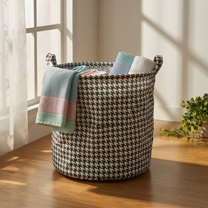 AM7718 FOLDABLE LAUNDRY BASKET CLOTHES STORAGE ORGANIZER WITH LID MEASURING 35 BY 35 CM