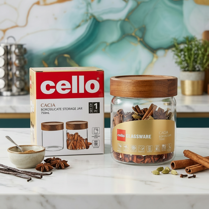 AM7437 Cello Cacia Borosilicate Storage Jar, 750ml