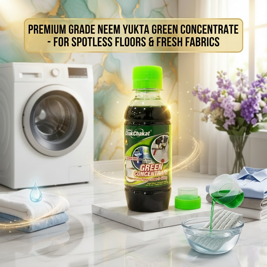 AM7506 Hariom ChakChakat Premium Grade Green Concentrate Floor Cleaner – Neem Yukta 200ML