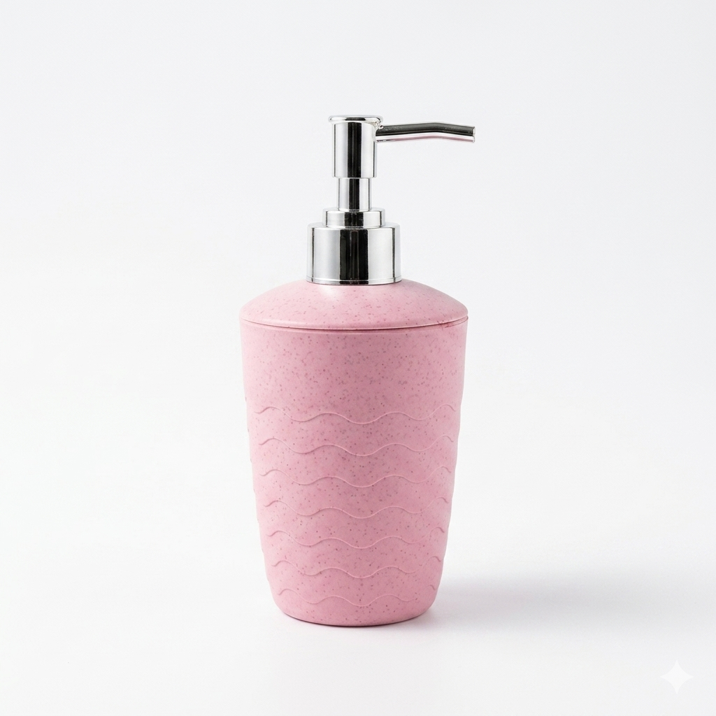 AM7783 DECORATIVE PINK WAVE PATTERN SOAP DISPENSER FOR MODERN BATHROOM AND KITCHEN SINK UTILITY
